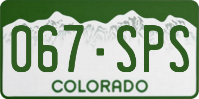 CO license plate 067SPS