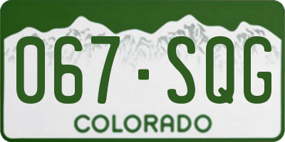 CO license plate 067SQG