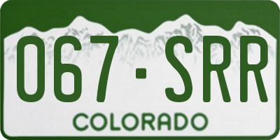 CO license plate 067SRR