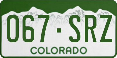 CO license plate 067SRZ