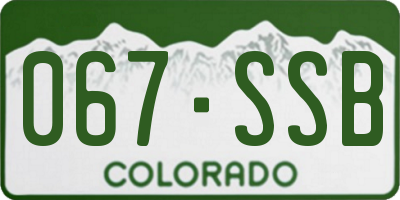 CO license plate 067SSB