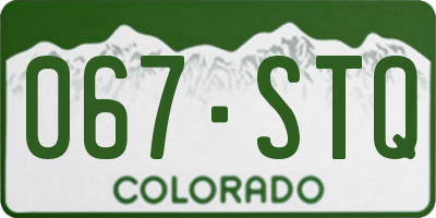 CO license plate 067STQ