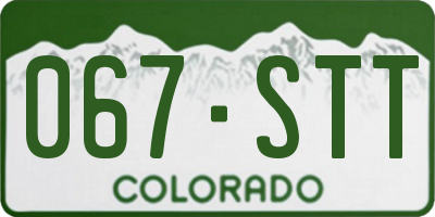 CO license plate 067STT