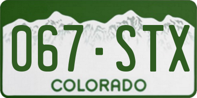 CO license plate 067STX