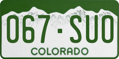 CO license plate 067SUO