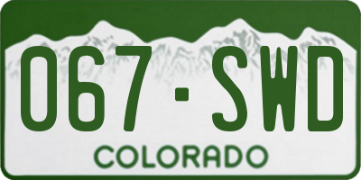 CO license plate 067SWD