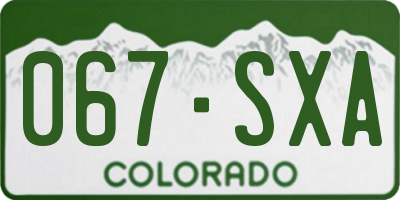 CO license plate 067SXA