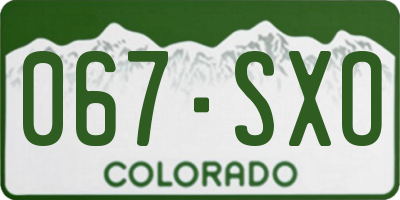 CO license plate 067SXO