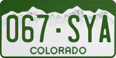 CO license plate 067SYA