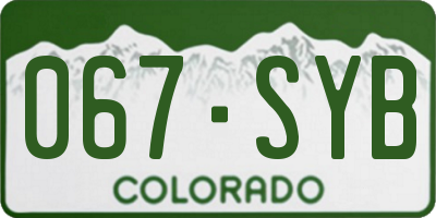 CO license plate 067SYB