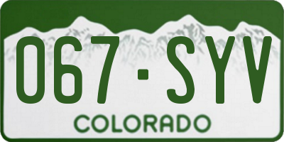 CO license plate 067SYV