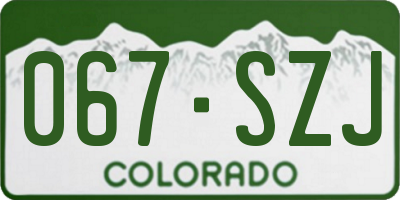 CO license plate 067SZJ