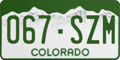 CO license plate 067SZM