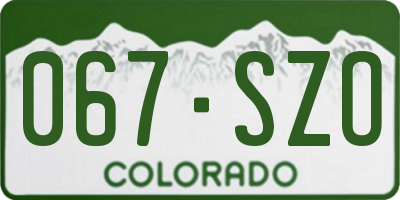 CO license plate 067SZO