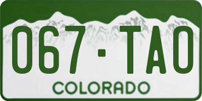 CO license plate 067TAO