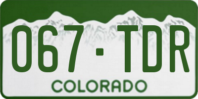 CO license plate 067TDR
