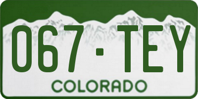 CO license plate 067TEY