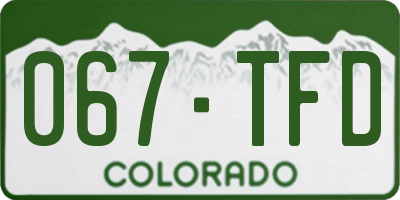 CO license plate 067TFD