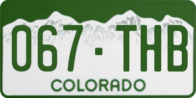 CO license plate 067THB
