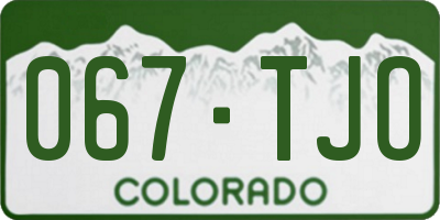 CO license plate 067TJO