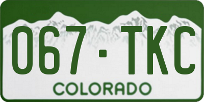 CO license plate 067TKC