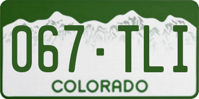 CO license plate 067TLI