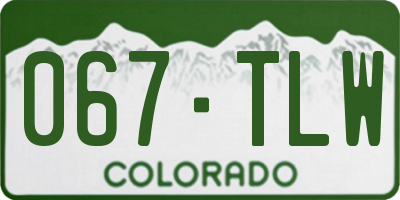 CO license plate 067TLW