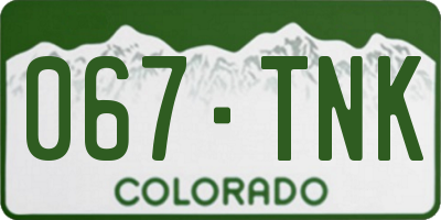 CO license plate 067TNK