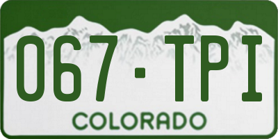 CO license plate 067TPI