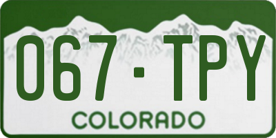 CO license plate 067TPY