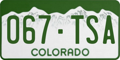 CO license plate 067TSA