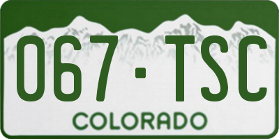 CO license plate 067TSC