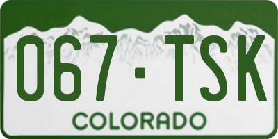 CO license plate 067TSK