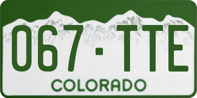 CO license plate 067TTE