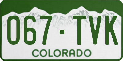 CO license plate 067TVK