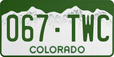 CO license plate 067TWC