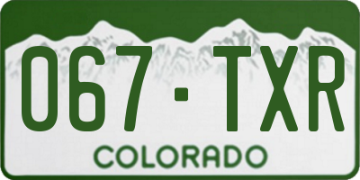 CO license plate 067TXR