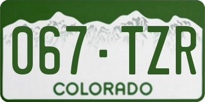 CO license plate 067TZR
