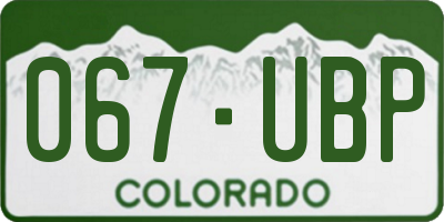 CO license plate 067UBP