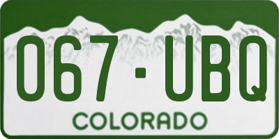 CO license plate 067UBQ