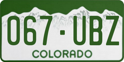 CO license plate 067UBZ