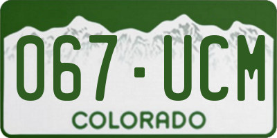 CO license plate 067UCM