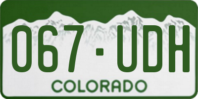 CO license plate 067UDH