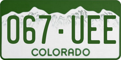 CO license plate 067UEE