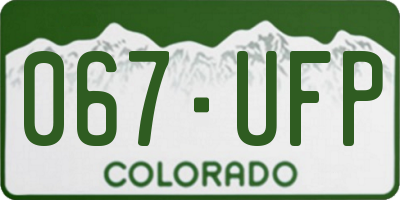 CO license plate 067UFP
