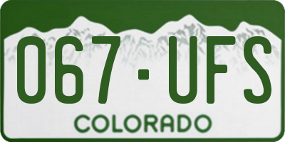 CO license plate 067UFS