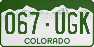 CO license plate 067UGK