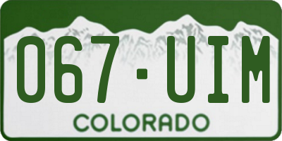 CO license plate 067UIM