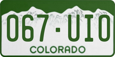 CO license plate 067UIO