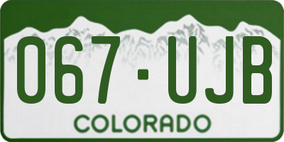 CO license plate 067UJB